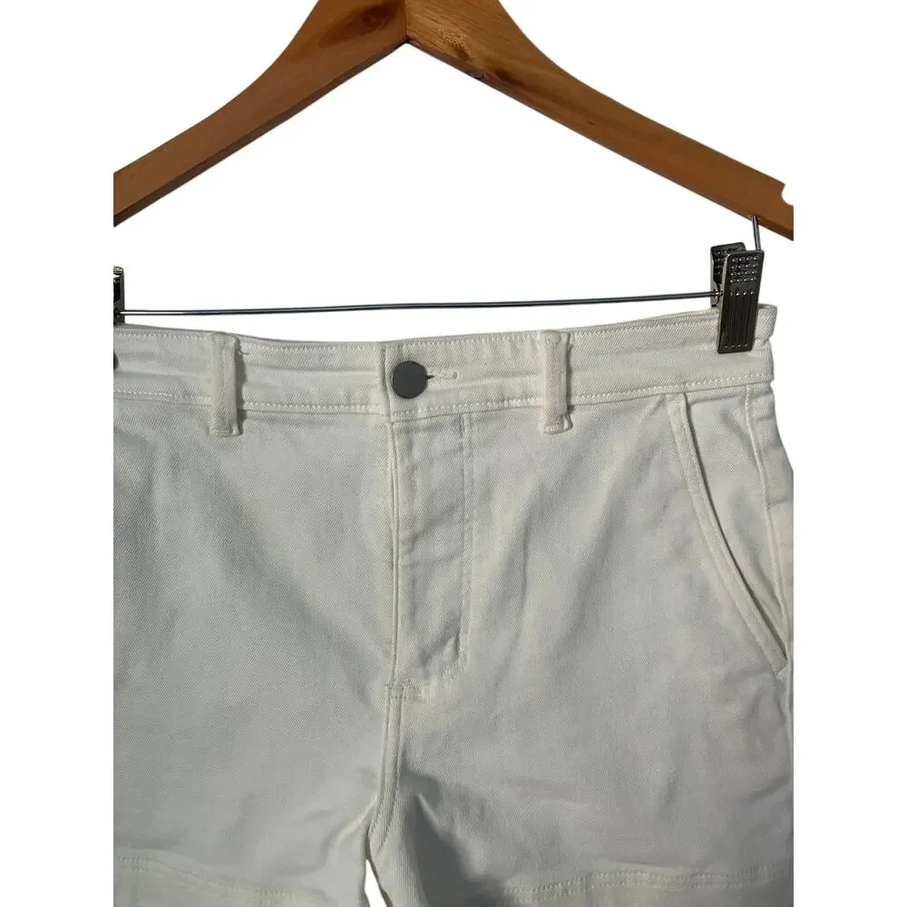 Everlane White Denim Casual Shorts High Waist Size 4